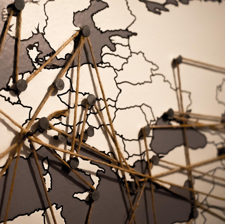 logistics planning world map europe connections
